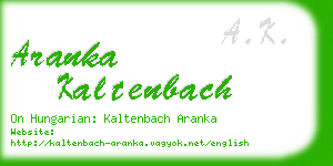 aranka kaltenbach business card